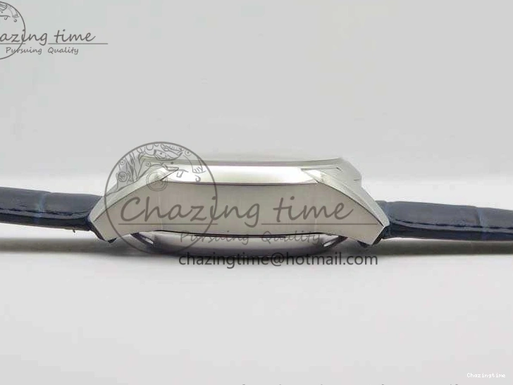 0308 MoistureWicking De Ville Chronograph SS OMF 1:1 Best Edition Blue Dial On Blue Leather Strap A 8110